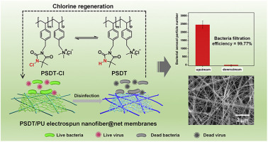 Antibacterial and antiviral N-halamine nanofibrous membranes with nanonet structure for bioprotective applications